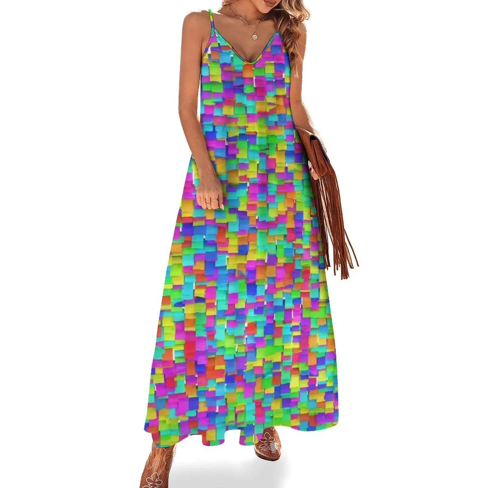 

Rainbow confetti Sleeveless Dress Dresses gala luxury dress summer woman dress 2025