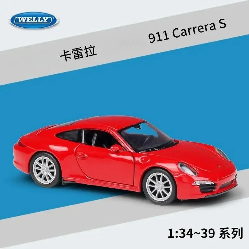 

WELLY 1:36 911 Carrera S Coupe, модель спортивного автомобиля из сплава, литая под давлением металлическая игрушка, миниатюрные масштабные автомобили, модель автомобиля для мальчиков, детский подарок