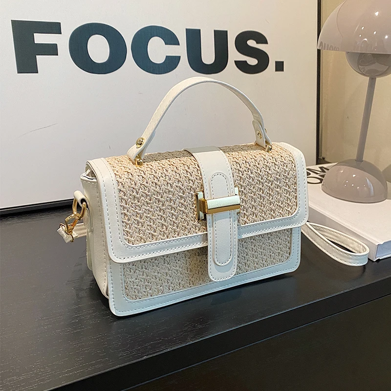 Small Handbag Women's Bag Designer Straw BohemiaTravel Beach Shoulder Bag Ladies Summer Flap Crossbody Phone Purse Tote