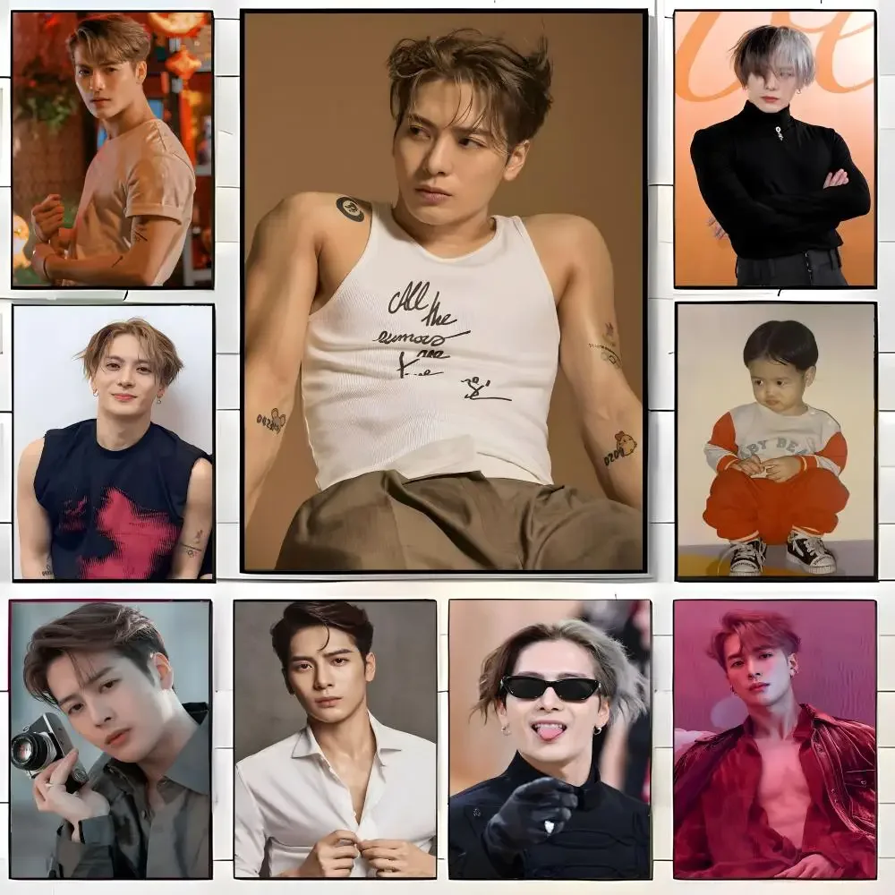 Hip Hop TEAM WANG J-Jackson Wang Poster Self-adhesive Art Waterproof Paper Sticker Coffee House Bar Room Wall Decor