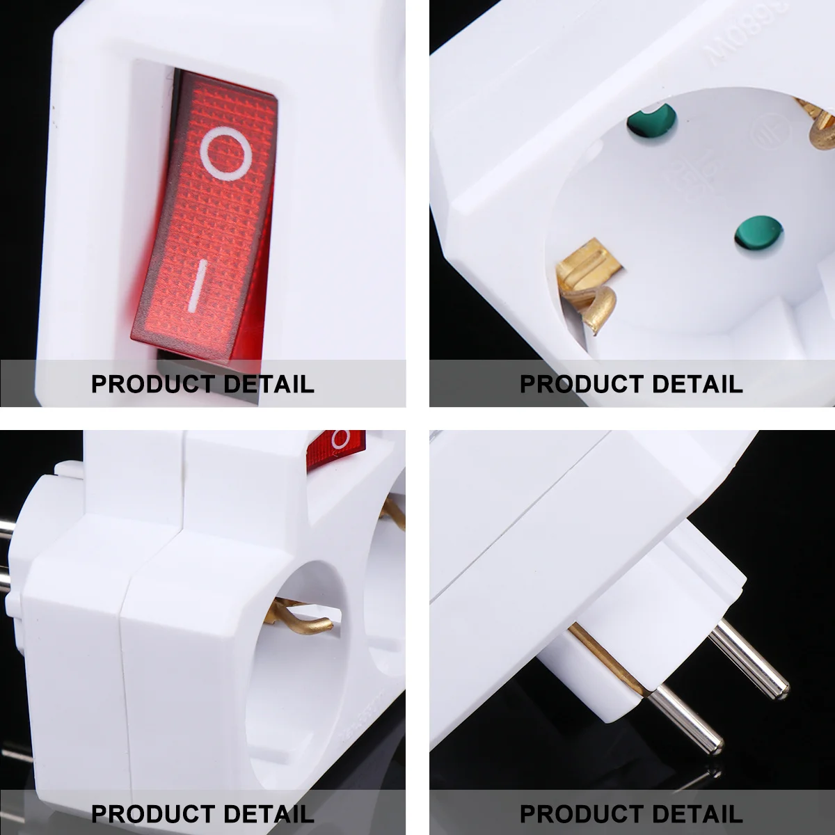 

European Conversion Plug 1 to 2 Ways 16a 250V Power Adapter Socket Mini Travel Home Office Converter Power Adapter