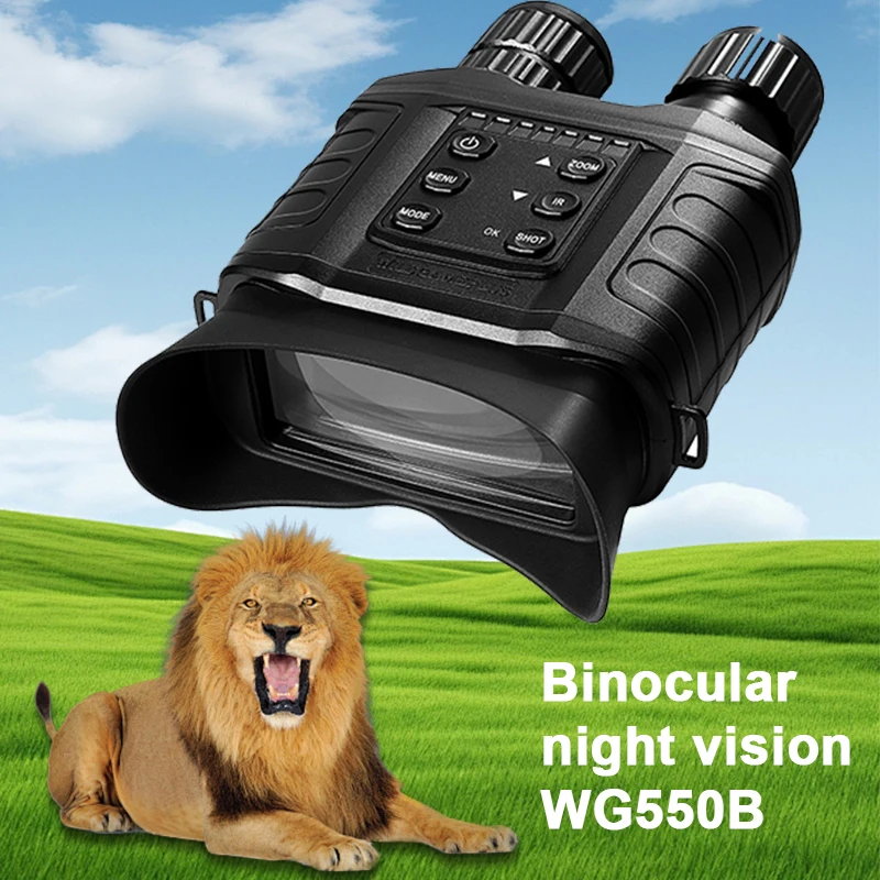 

Night Vision WG550B Binoculars 4X Digital Zoom IR Night Vision Scope 3inch Screen with 500m Full Dark Distance Camera 8MP 1080P