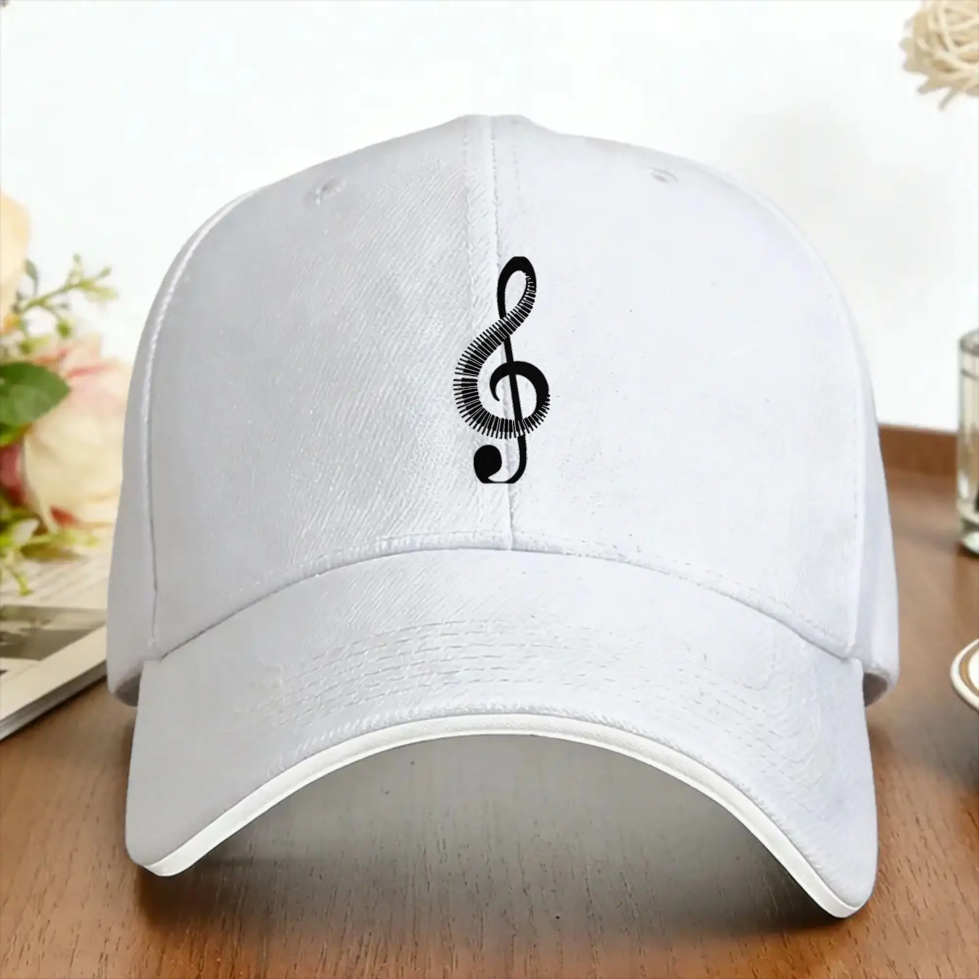 Treble Clef And Keyboard Baseball Cap  Summer Casual Trucker Hat For Unisex Outdoor Sport Sun Snapback Cap