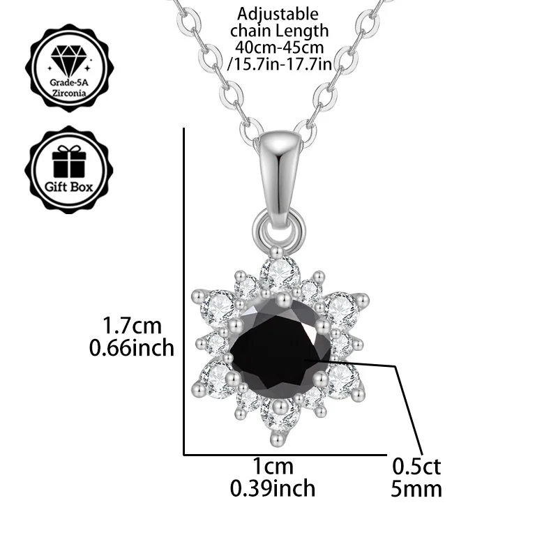 

LAMVOICE jewelry for women/ hypoallergenic necklace, Christmas gift for, 0.5 carat zirconia necklace, high quality jewelry