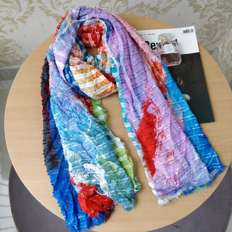 Foreign trade original single Spanish fashion trend new distinctive colorful  shawl dual-use scarf