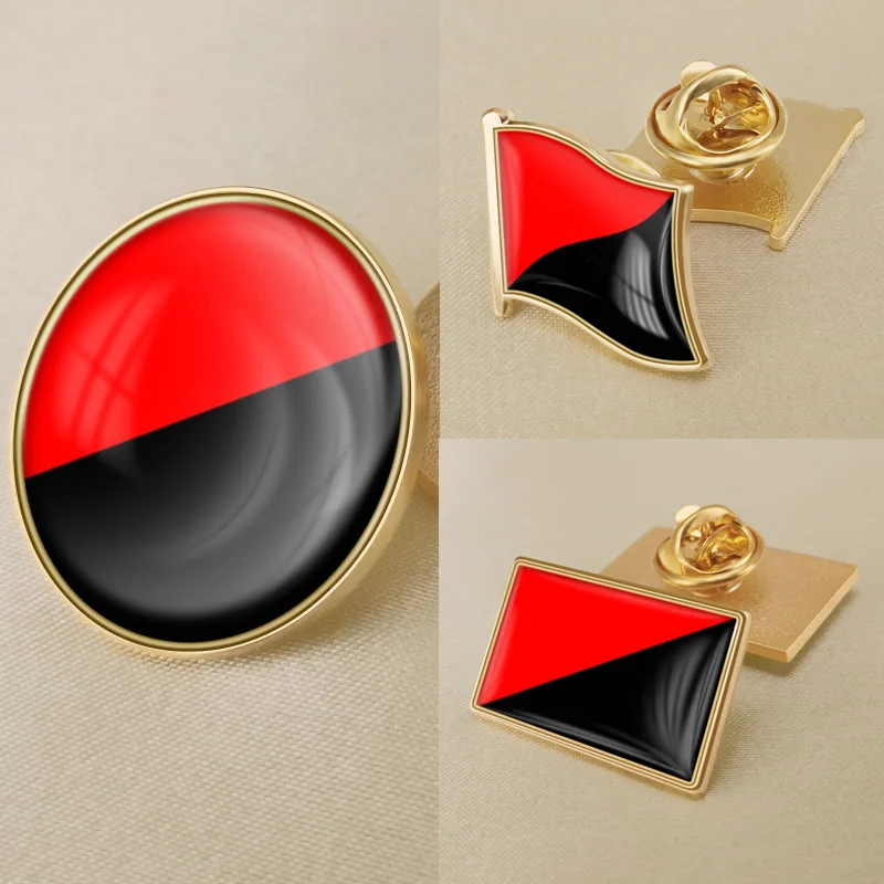 

Communist Anarcho Syndicalism Anarchist Flag Brooch Badges Lapel Pins