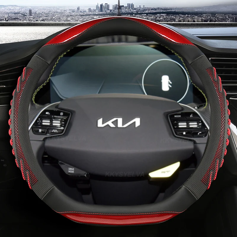 

D Shape Car Steering Wheel Cover For Kia EV6 2022 Kia Stinger 2018 2019 2020 2021 2022 Ceed Cee'd GT 2018 2019 Auto Accessories