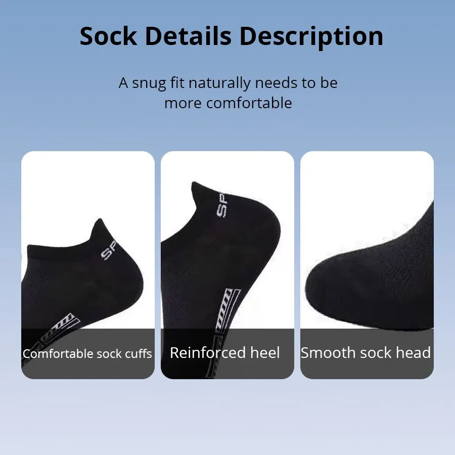 20 Pairs Mens Summer Thin Mesh Lightweight And Breathable Mens Polyester Sports Socks Sweat Absorbing Short Socks