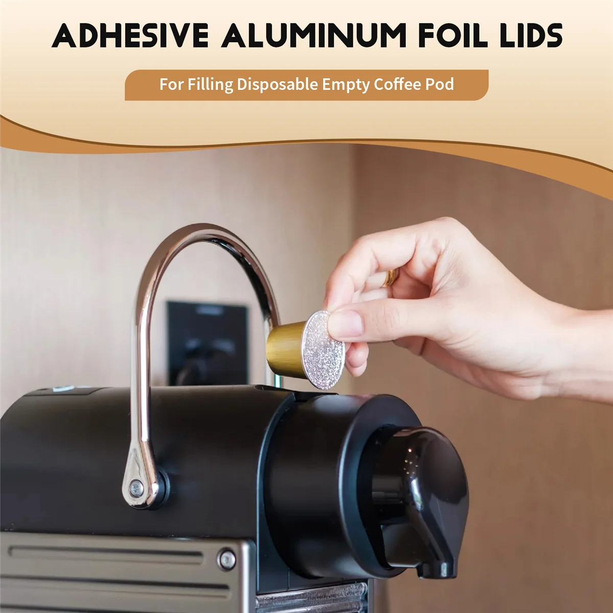 AT77 100Pcs กาวอลูมิเนียมฟอยล์ฝาปิดซีลสติกเกอร์สําหรับบรรจุทิ้งกาแฟ Nespresso POD นํากลับมาใช้ใหม่ 37 มม.