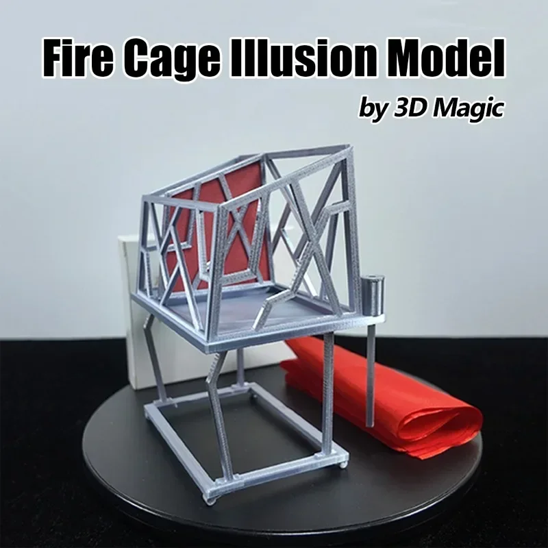 

Fire Cage Illusion Model By 3D Magic Stage Magic Tricks Close Up Magic Props Gimmicks Best Magician Gift Magia Illusions Magie