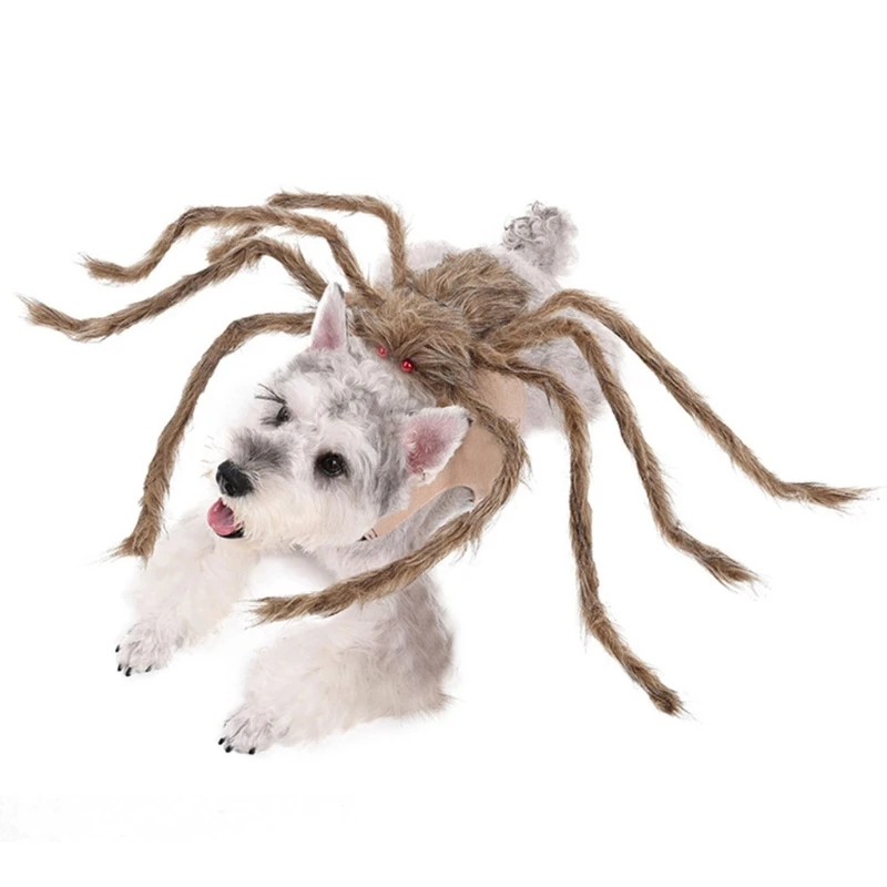 Dog Arachnid Costume Dress Up Halloween Pet Animal Soft Costume Spiders Coat Theme Cosplay Accessories