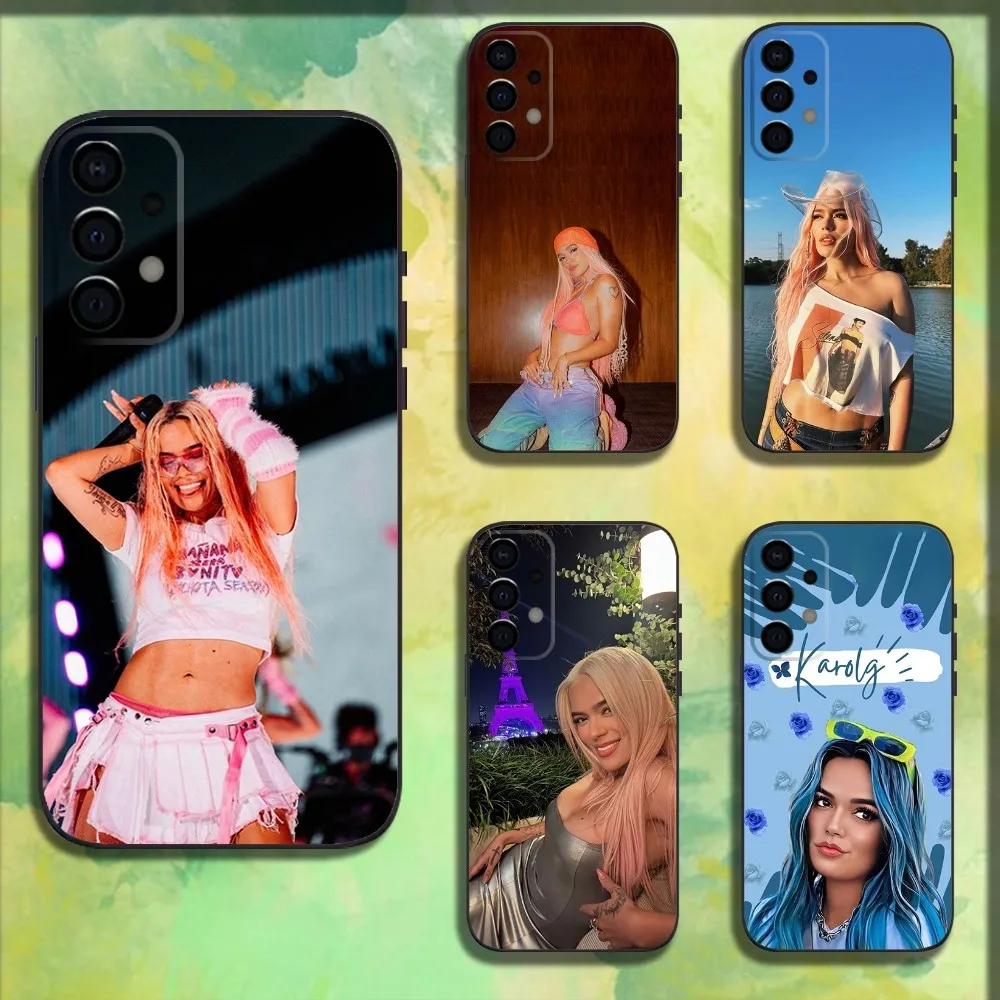 Singer K-Karol g Phone Case For Samsung Galaxy A13,A21s,A22,A31,A32,A52,A53,A71,A80,A91 Soft Black Cover