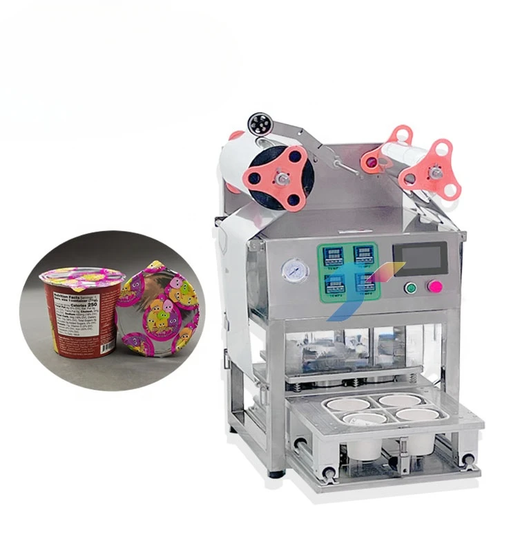 Automatic fast food plastic container sealing packaging machine ice cream cup tray  sealing machine plastic box sealer machine