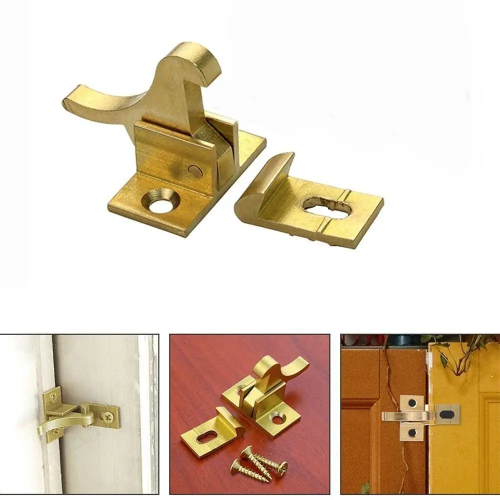 Durable Brass Bird Latch Lock Home Improvement Low Noise Door Elbow Buckle Automatic Window Hooks Door Catch Cabinet