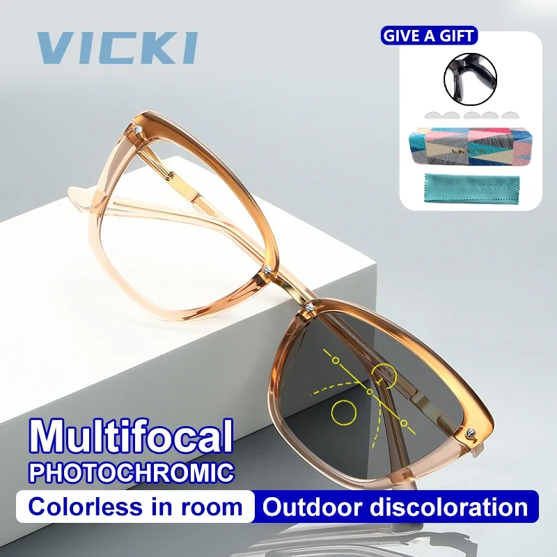 VICKI Progressive Lens Butterfly Fashion Frame Women's Glasses Can Be Customized Prescription Multi-focus Glasses PFD2220