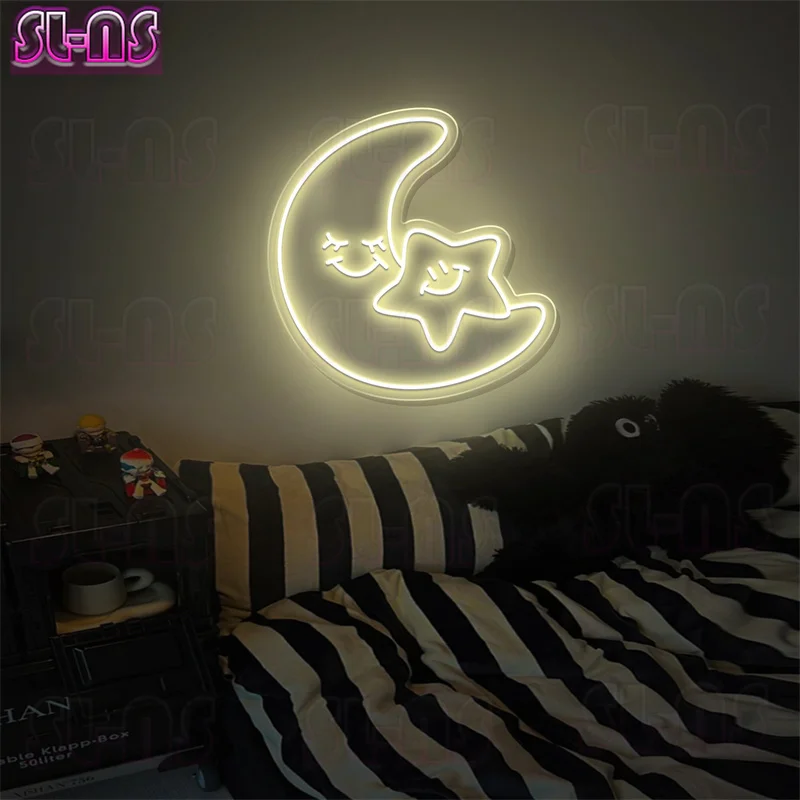 

Stars and Moon Neon Sign, Custom Led Neon Light Sign, Wall Decor, Home Decor, Bedroom Decor, Gift For Him, Gift For Her, Kids Gi