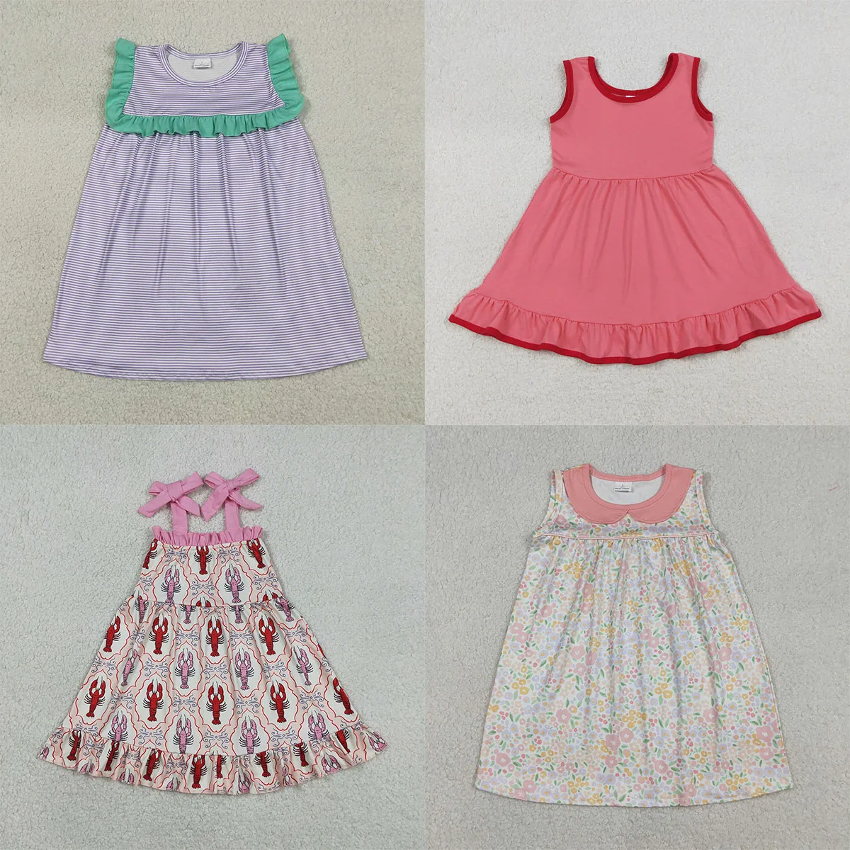 Toddler Comfy Baby Girls Sleeveless Knee Length Dresses Children Summer Princess Dress Cute Kids Clothes Boutique Wholesale