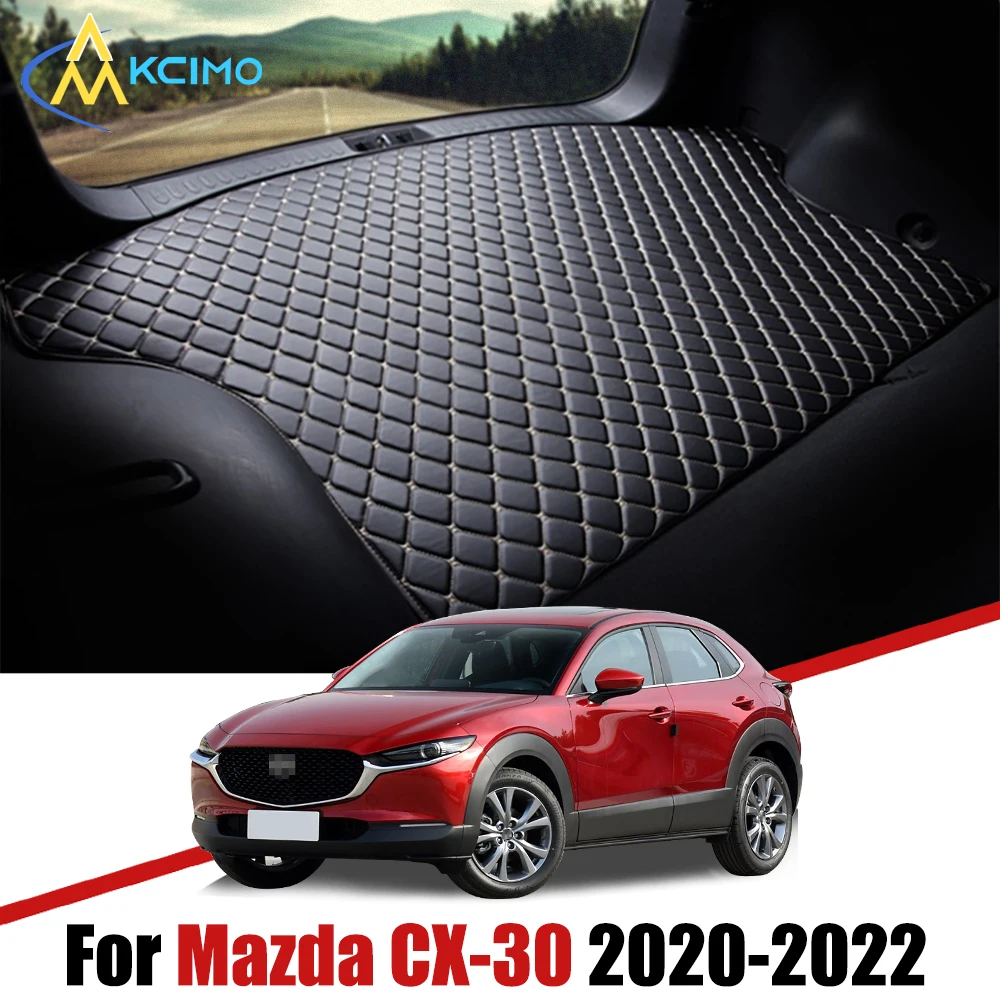 

For Mazda CX-30 2020-2022 Artificial Leather Car Trunk Mat Rear Trunk Cargo Protective Mat Car Interior Accessories