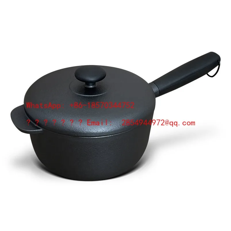 18Cm Cast Iron Small Saucepan Milk Pot One Person Food Cooking Uncoated Gas Induction Cooker Household