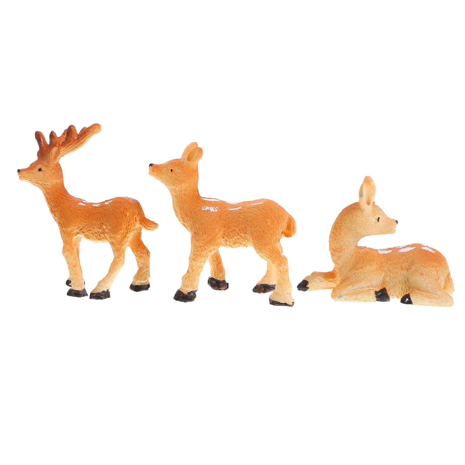 3 قطعة المشهد الصغير الغزلان ديكور الراتنج بونساي التماثيل لحديقة المنزل ساحة بارك الديكور محاكاة الغزلان الصغيرة حلية