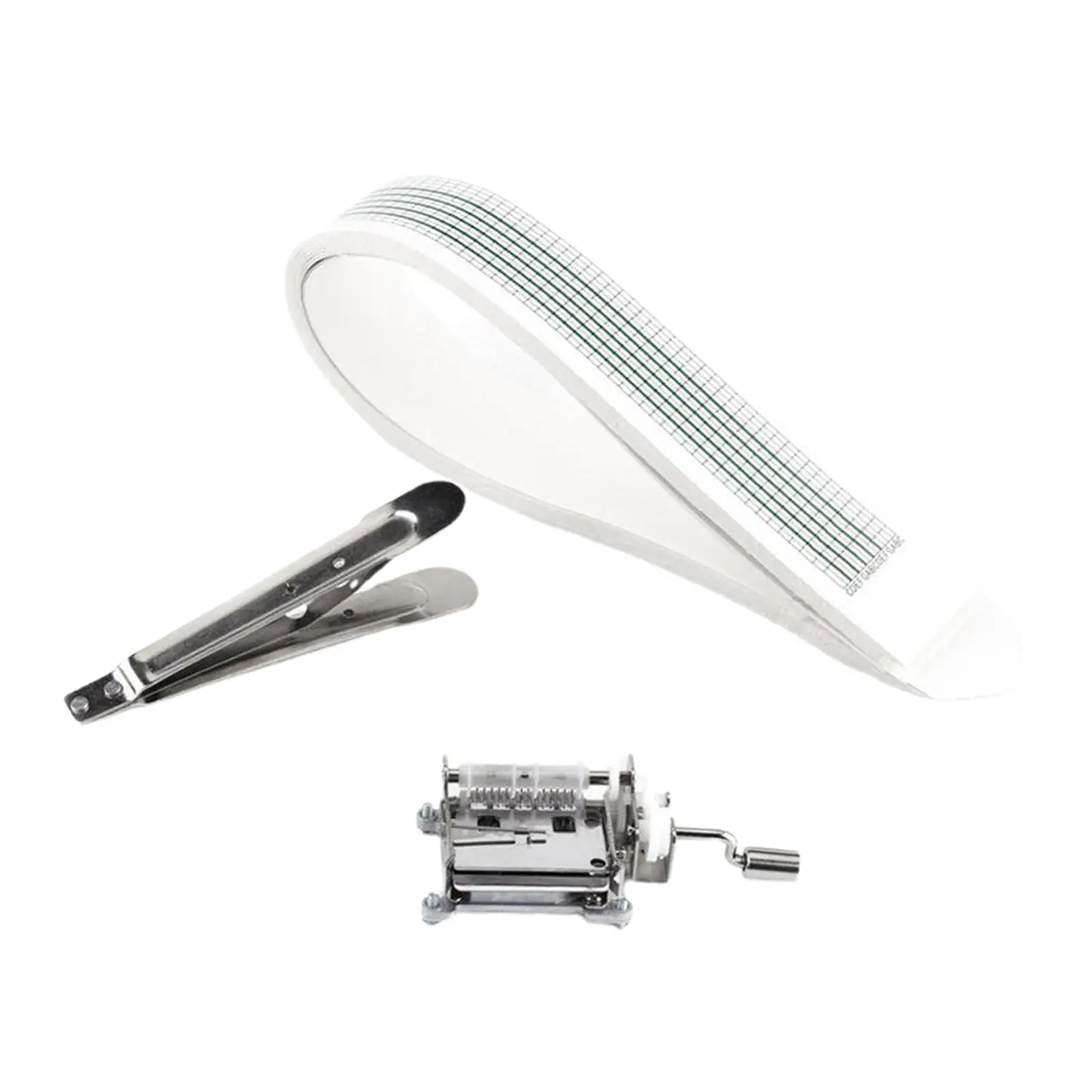 Hand Crank Box Mechanical Movement 15 Note Blank Papers Hole Puncher Own Song