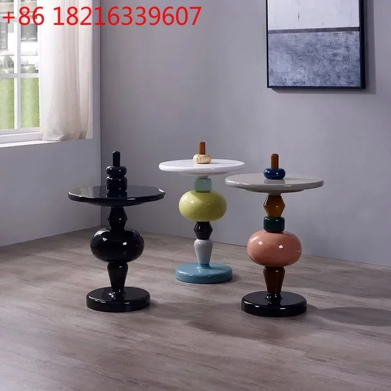 YAO Tomatoes on Sticks Creative Side Table, Modern Simple Color Small Round Table