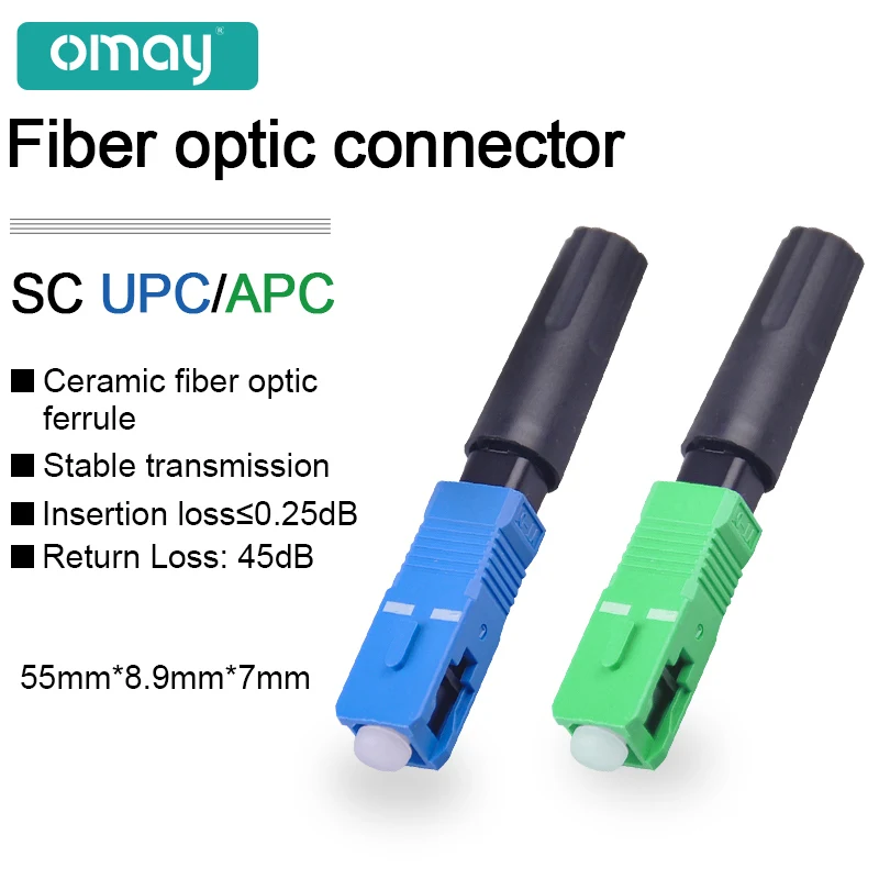 

SC-APC/UPC Fiber Optic Connector 55mm Splicer Quick Connect Wire for FTTH Leather Embedded Cable Management