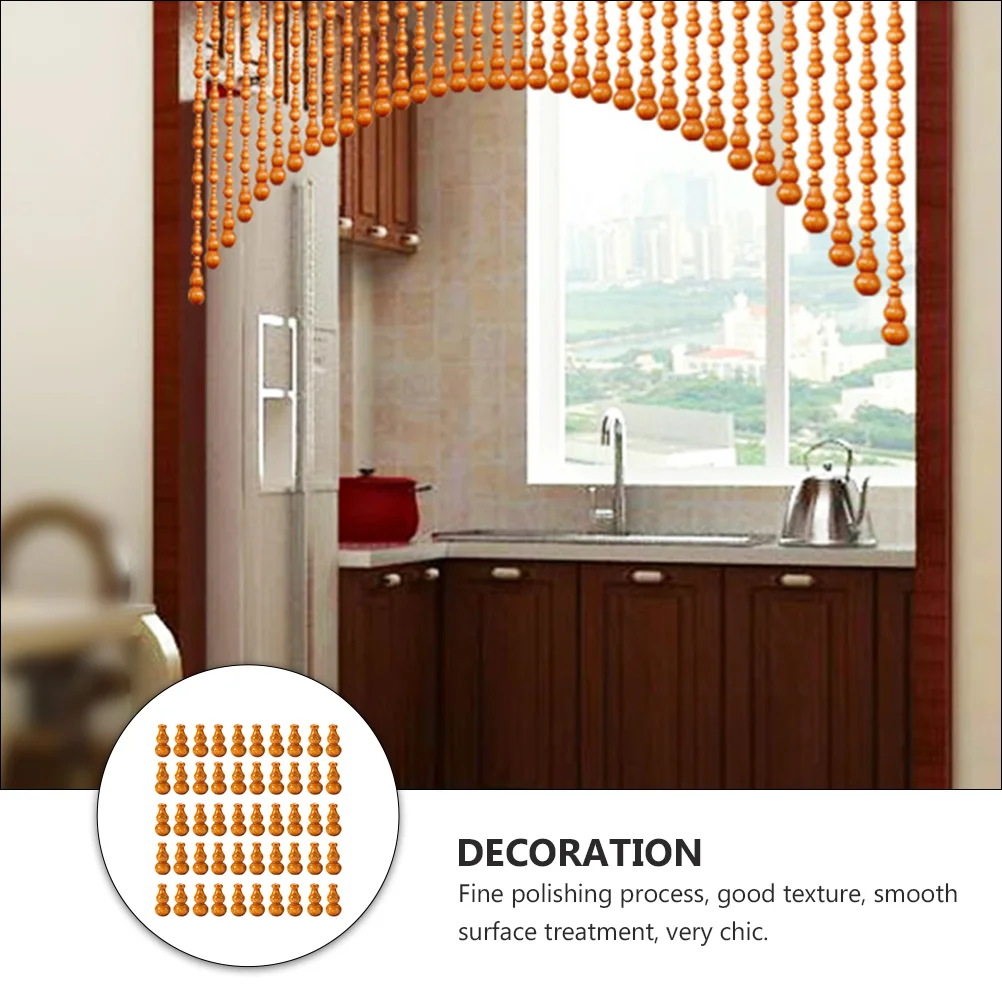 50 PCS Gourd Beads Window Decoration Curtain Decorative Wooden Good Effect Accessory Accessories Elegant