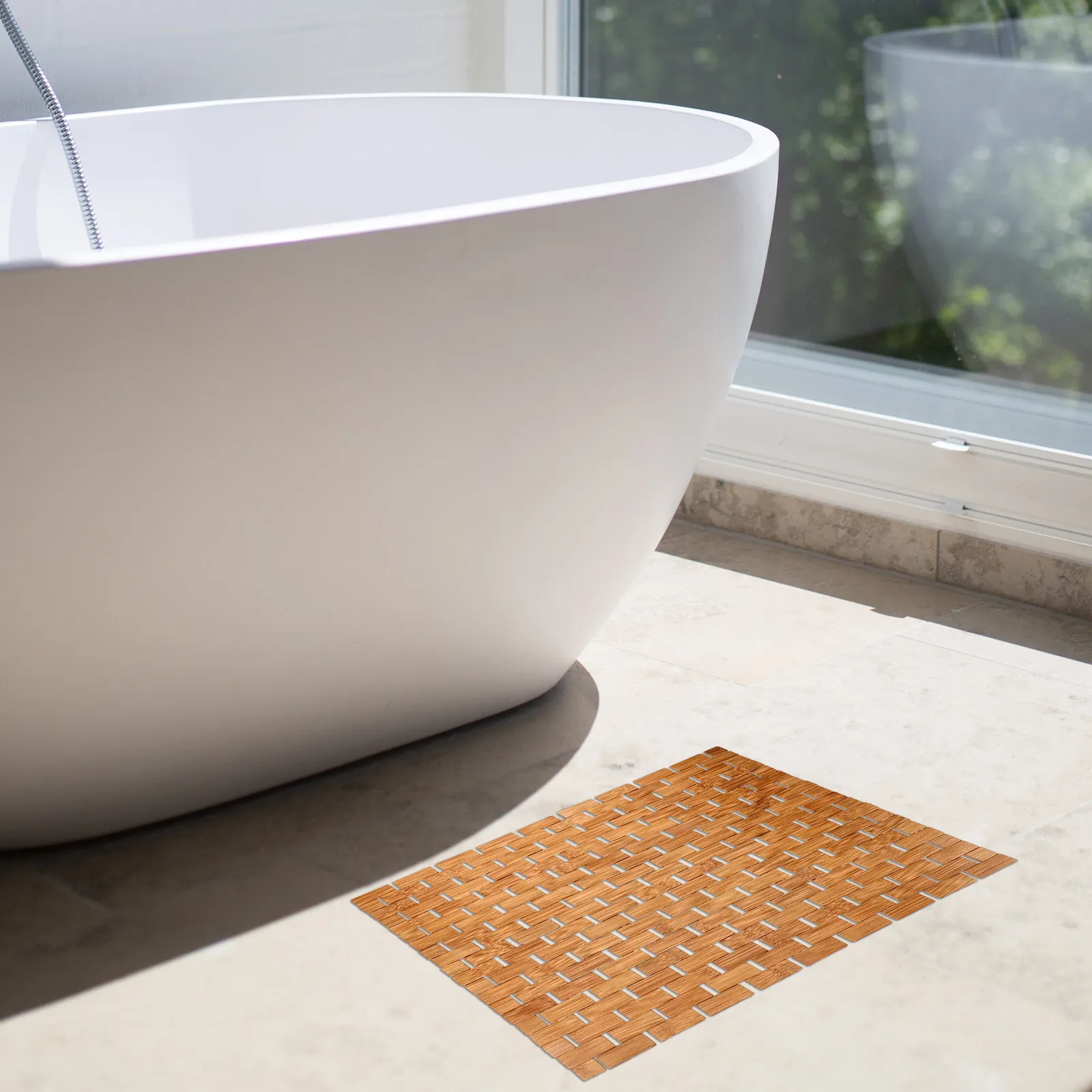 

Bamboo Shower Mat Non Slip Bathtub Mat Anti Skid Floor Pad Safe Reliable Bath Mats for Tub Tub Mats Non Slip Bamboo Floor Pad