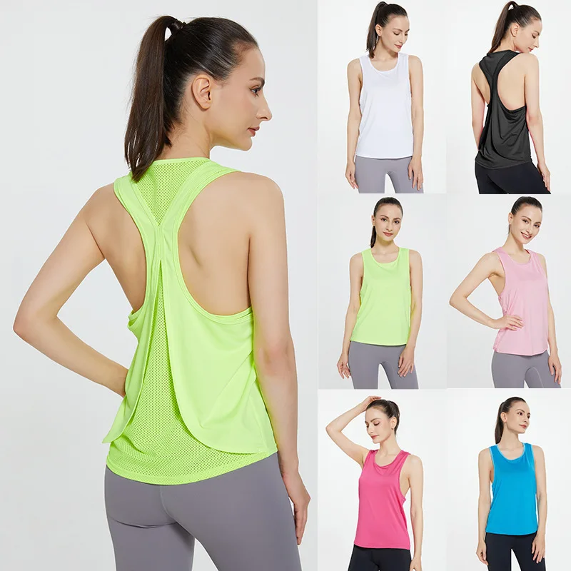 New Sleeveless Yoga Vest Sport Singlet Women Athletic Fitness Sport Tank Tops Gym Running Training Yoga Shirts