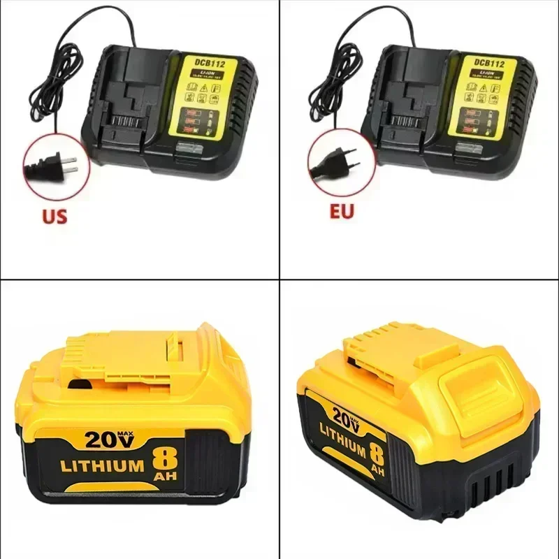 Substituição da ferramenta elétrica da bateria de lítio 20v 6a \ 8a \ 12a max para dewalt dcb184 dcb181 dcb182 dcb200 20v 18v 20v bateria de lítio