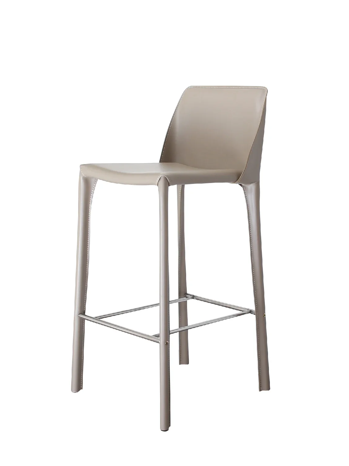 Creative European-style simple and modern home bar chairs luxury upholstered leather high bar stools chairs for hotel