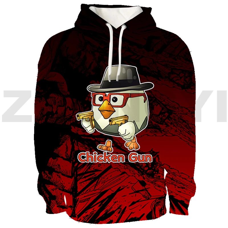 

Chicken Gun 3D Printed Pullovers High Street Couple Clothes Anime Hoodie Men Sudaderas Harajuku Sweatshirt Teens Daily Sportwear