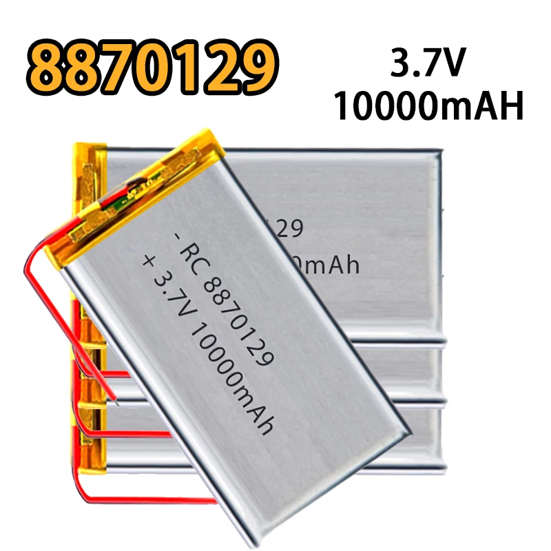 

2-10pcs 8870129 Rechargeable Battery 3.7V 10000mAh for Bluetooth Speakers Power Bank DIY Tablet Lithium Polymer Cells