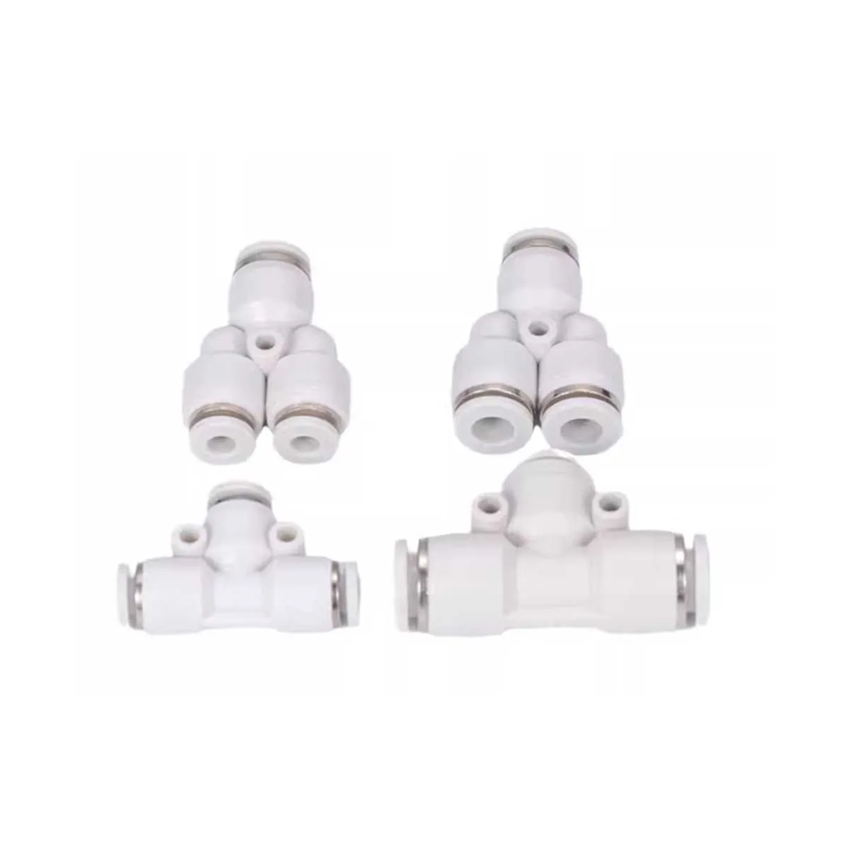 White Quick Connector PE/PEG/PY/PW Three-Way Variable Diameter T-Shaped / Y-Shaped Pneumatic Tracheal Conversion Quick Connector