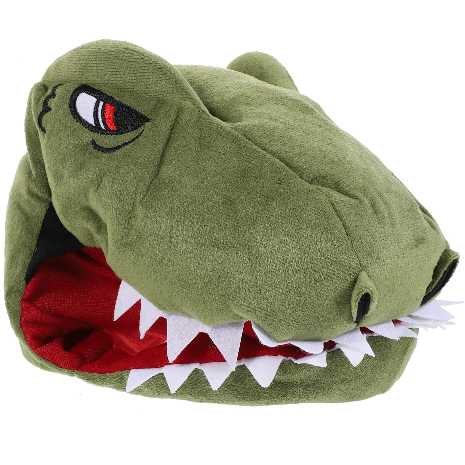 

1pc Dinosaur Hat Head Cover Green Warm Winter Hat For Carnival Masquerade Cosplay Dance Show Photo Prop Decorative Headdress
