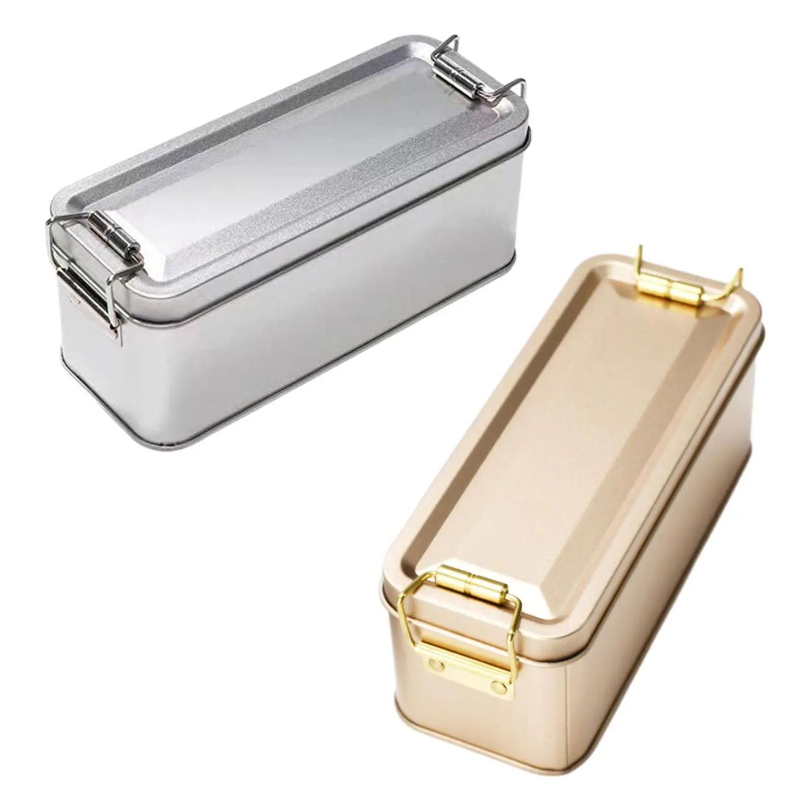 Metal Tin Box with Lid Empty Rectangular Biscuit Box for Party Favors Baking