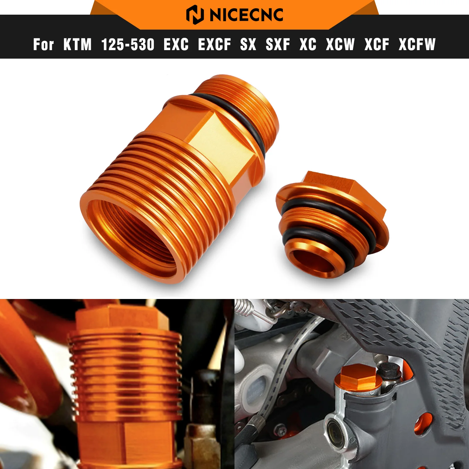 

NICECNC For KTM EXC 300 SX 125 XC 250 EXCF 350 SXF 450 XCF 2004-2016 Rear Brake Reservoir Extender Brake Fluid Cylinder Cover