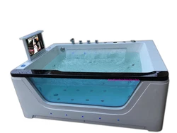 Deluxe double Jacuzzi acrylic freestanding with TV TV intelligent control panel