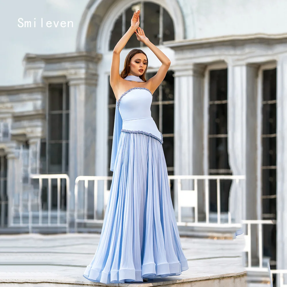 

Smileven Luxury A Line Prom Dress Illusion Sleeveless Evening Gowns Oval Neckline Temperament Occasion Dress Customized 2026