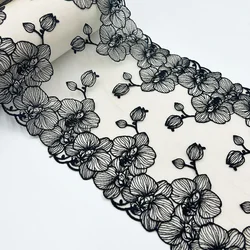 Bilateral Embroidered Lace Trim Net Embroidery Tulle Lace Fabric Mesh DIY Lace Sewing Fabric Bra Crafts for Lingerie Needle Work