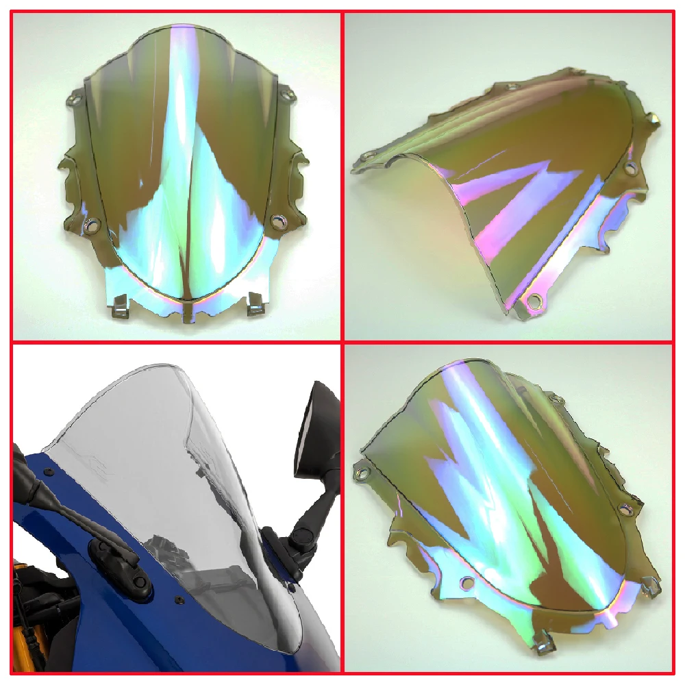 

Fits for Yamaha YZF R3 320 ABS YZFR3 YZF-R3 YZF-R25 2019-2024 Motorcycle Windscreen Iridium & Silver Front Windshield Deflector