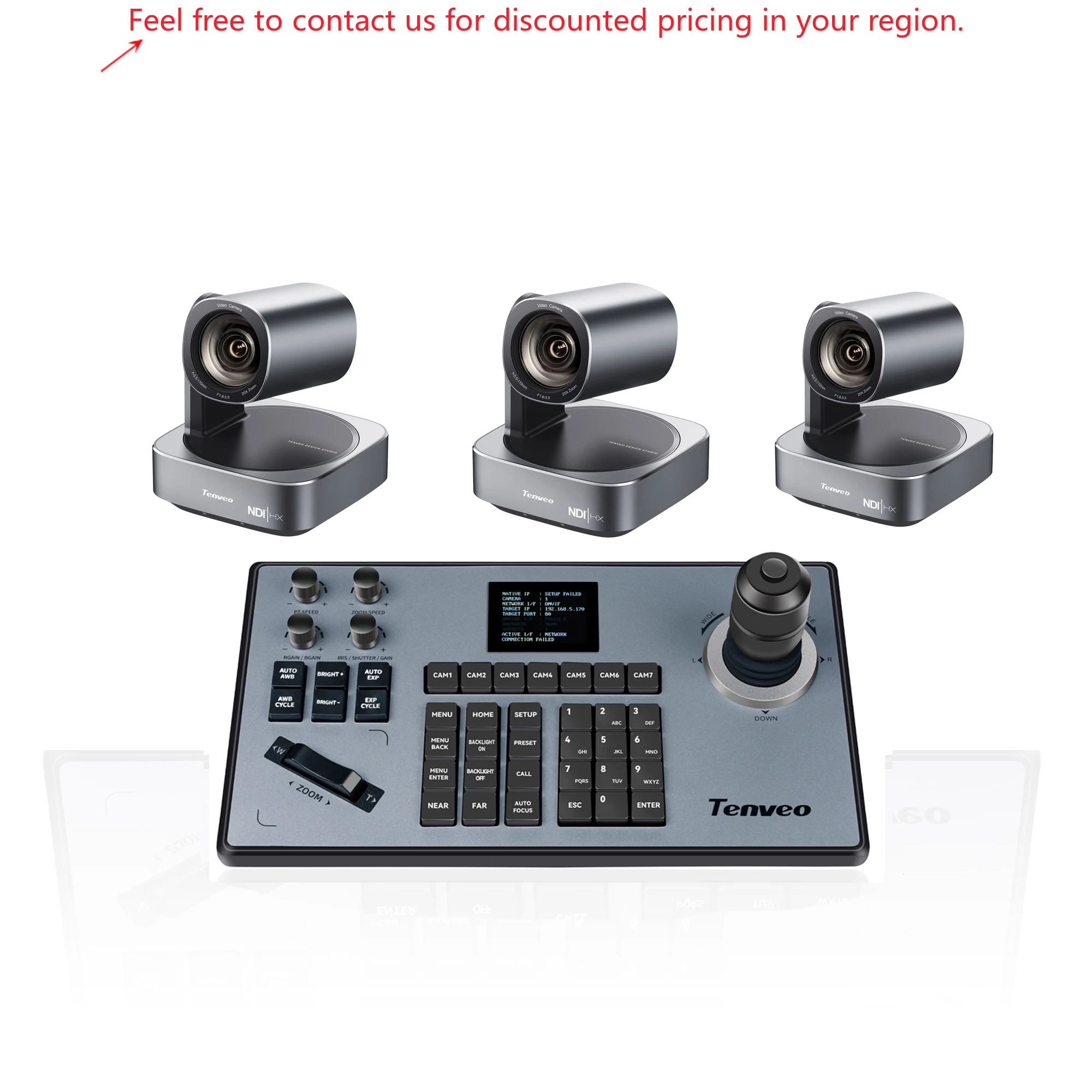 

Streaming Bundle Controller And 12x 4K NDI PTZ Video Conference Camera PTZ Joystick Controller