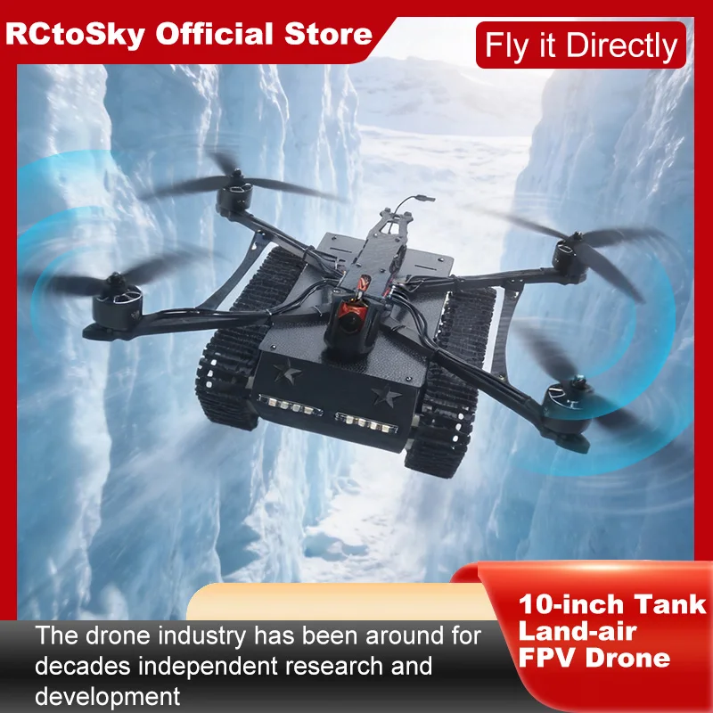 B-CUBE 10-inch Tank Land-air FPV Drone Frame Kit Carbon Fiber Racing Quadcopter Car INAV Beatflight H743 F745 Flight Control