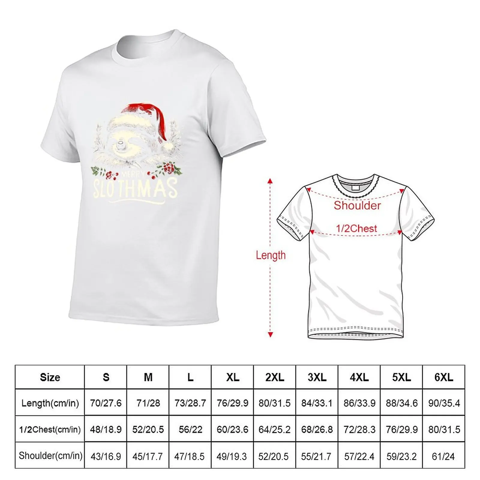 Merry Slothmas T-Shirt man t shirts cotton man tshirt T-Shirt