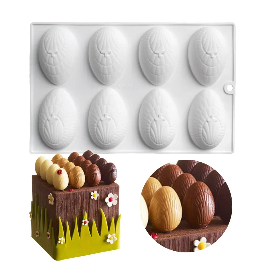 

3D Easter Egg Chocolate Mold Breakable Dinosaur Egg Pastry Mould DIY Silicone Mousse Moulds Creative Baking Confectionery Tools