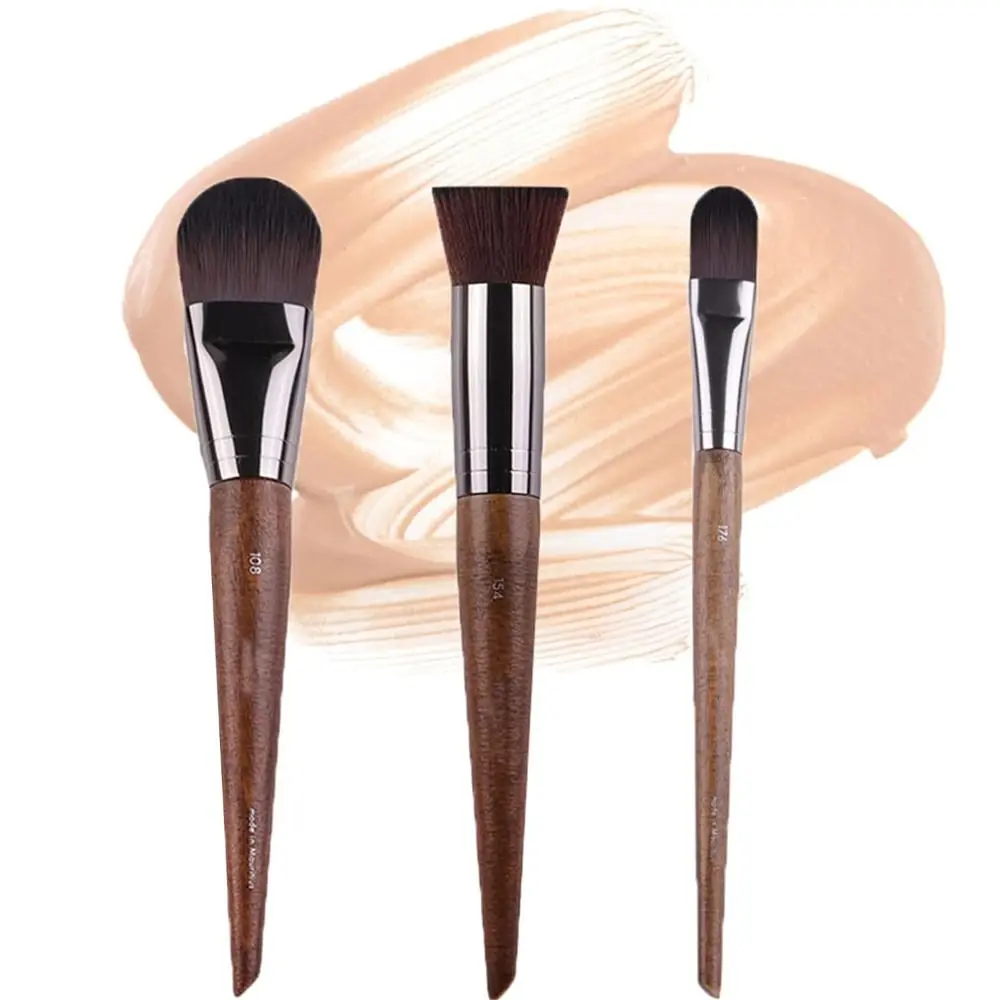 

Wooden Handle Foundation Brush New Say Goodbye to Uneven Artificial Fiber Powder Brush Smooth Makeup Tool Concealer Brush