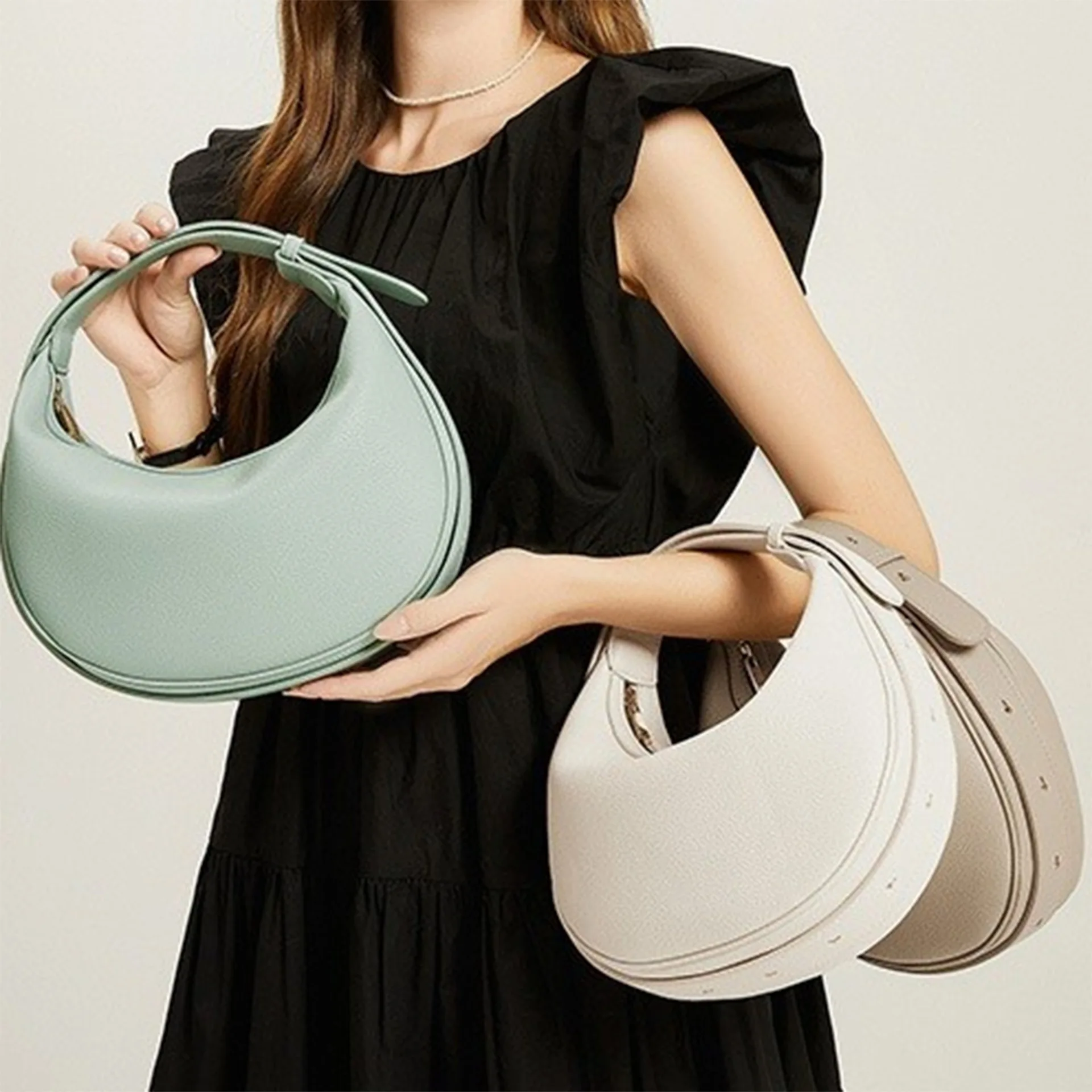 

Half Moon Bag Shoulder Strap Adjustable Portable Crossbody Shoulder Bag Trendy Crescent Moon Bag Dumpling Bag