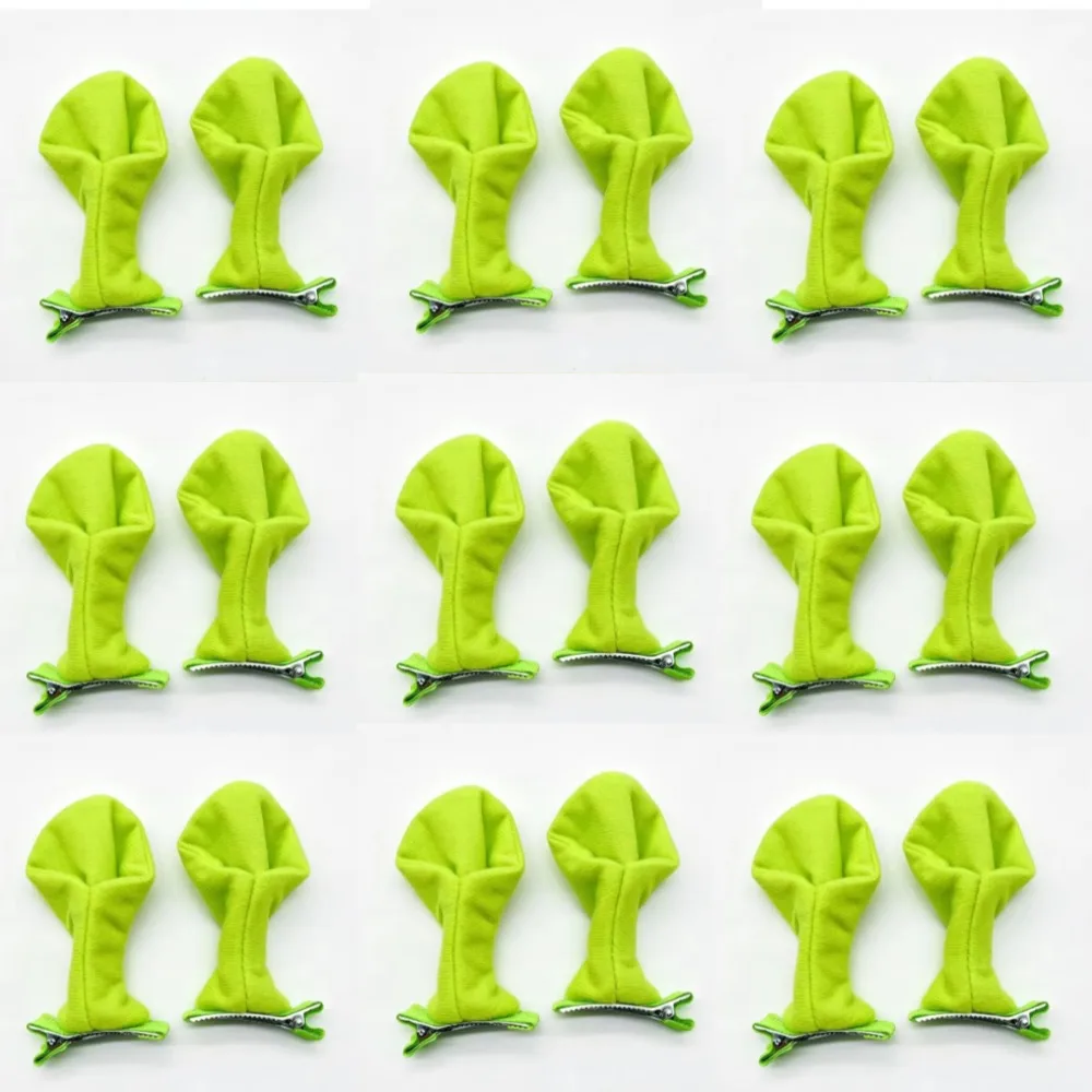 9PCS Green Ears Headband Plush Monster Headbands Women Teens Halloween Props Dress Up Christmas Theme Party Costume Accessories
