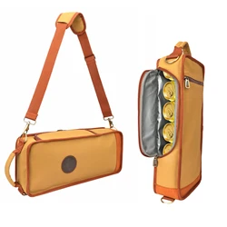 Tourbon Golf Cooler Bag Canvas Golfing Insulated Beer Carrier Outdoor Holds 6 Cans or 2 Bottles of Wine Khahki Cycling Traveling